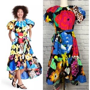 Christopher John Rogers for Target floral puff sleeve high-low dress size XS